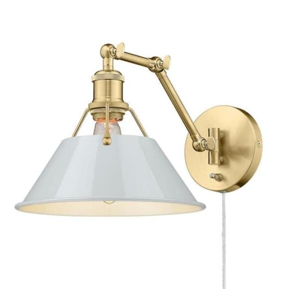 Golden Lighting Orwell 10 in. 1-Light Brushed Champagne Bronze and Dusky Blue - Picture 2 of 3